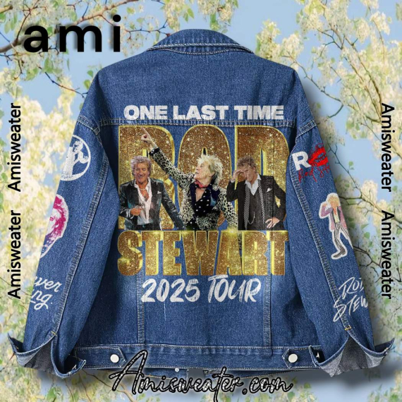 One Last Time Rod Stewart 2025 Tour  Hooded Hoodless Or Hooded Denim Jacket HG