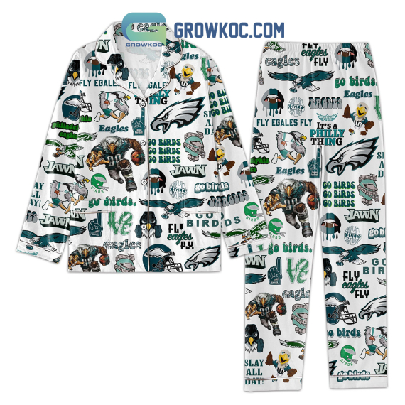Philadelphia Go Birds Fly Eagles Fly Pyjama Pajamas Set NVA