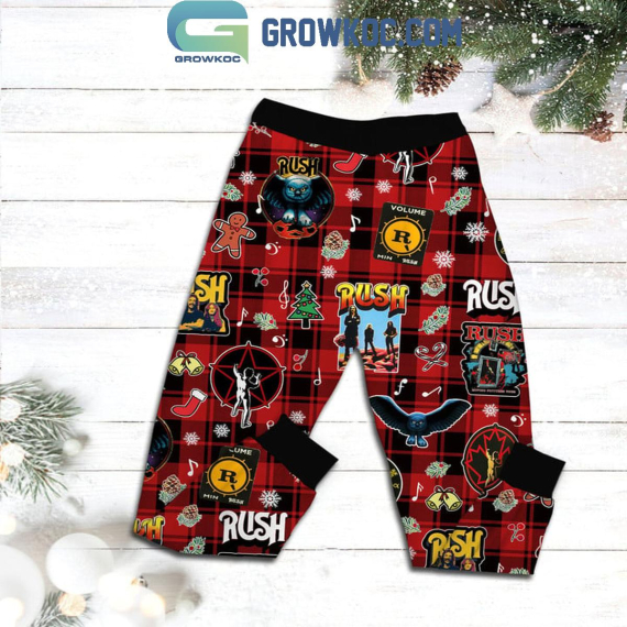 Rush There Was No Band Like Rush Christmas 2024 Fleece Pajamas Set Family Pyjamas Sleepwear for Aldult Kid NVA
