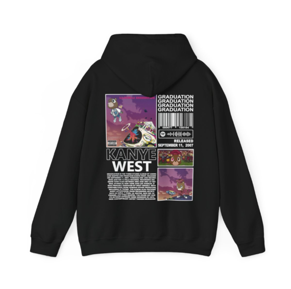 K@nye West Ye Graduation The College Dropout Late Registration Bear 2-sided Hoodie HFN