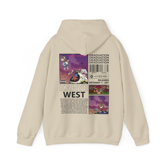 K@nye West Ye Graduation The College Dropout Late Registration Bear 2-sided Hoodie HFN