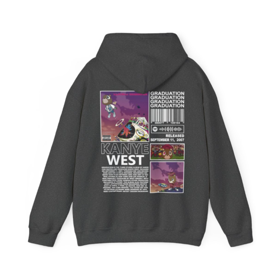 K@nye West Ye Graduation The College Dropout Late Registration Bear 2-sided Hoodie HFN