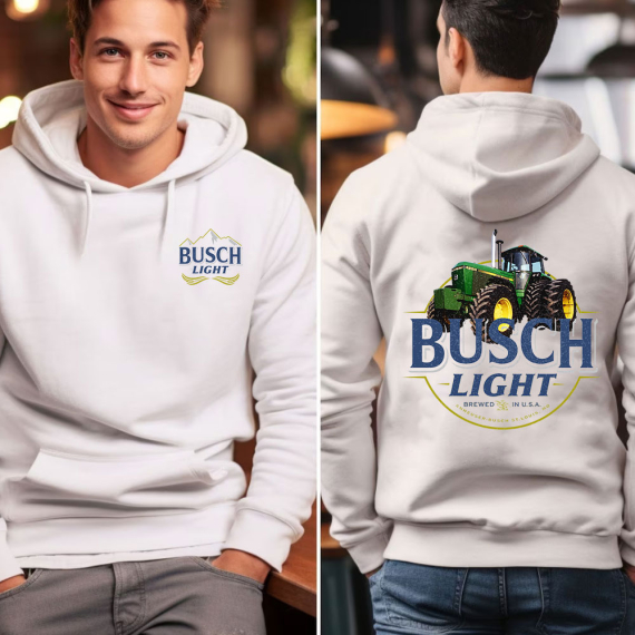 Busch Light Tractor Hoodie, Farmer Gifts for Him, Holiday Gift Ideas HG
