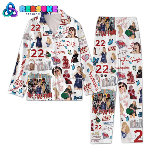 Taylor Swift The Eras Tour Lover Long Sleeve Or Short Sleeve Pyjama Pajamas Set with Pants HG