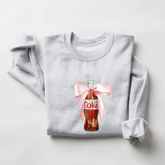 Diet Coke Bow Shirt, Drink With Bow Just a Girl Who Loves Diet Coke, Unisex Crewneck Tshirt Hoodie Sweatshirt HFN