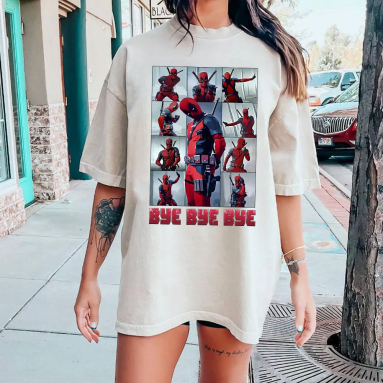 Marvel DeadPool Dancing Bye Bye Bye Unisex T- Marvel Fan Gift Comfort Colors Or Gildan Hoodie Tshirt, Hoodie, Sweatshirt HG