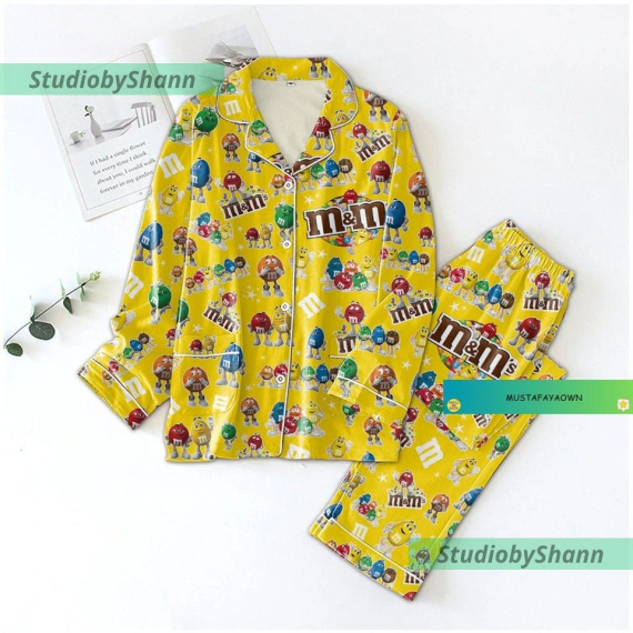 Christmas M And M Pajamas M And M Thick Pajamas M and M Lover Gift For Family Sleepwear NVA
