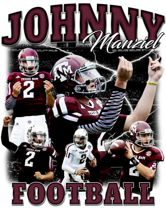 Vintage 90s Graphic Style Johnny Manziel 2-sided shirt Retro Johnny Football shirt Sport Unisex Crewneck Tshirt Hoodie Sweatshirt HFN