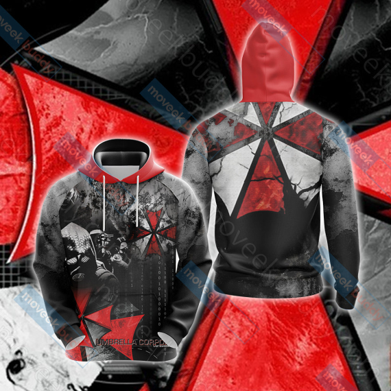 Resident Evil Umbrella Corp Unisex 3D Printed T-shirt Hoodie Zipper Hoodie, Aldult Kid Gift Shirt NVA