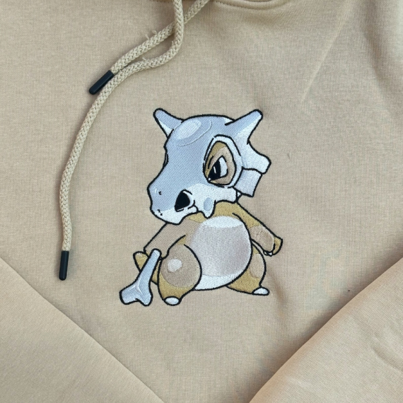 Pokemon Cubone Embroidered Hoodie; Pokemon embroidered sweatshirt; Pokemon embroidery; Pokemon Hoodies; Pokemon Dragonite sweatshirt; Cubone HG
