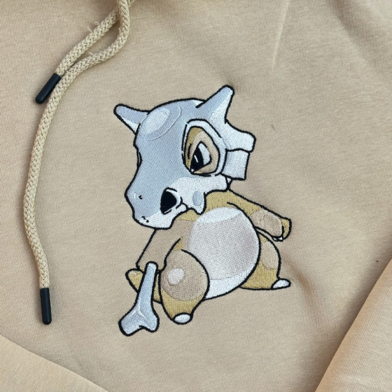 Pokemon Cubone Embroidered Hoodie; Pokemon embroidered sweatshirt; Pokemon embroidery; Pokemon Hoodies; Pokemon Dragonite sweatshirt; Cubone HG