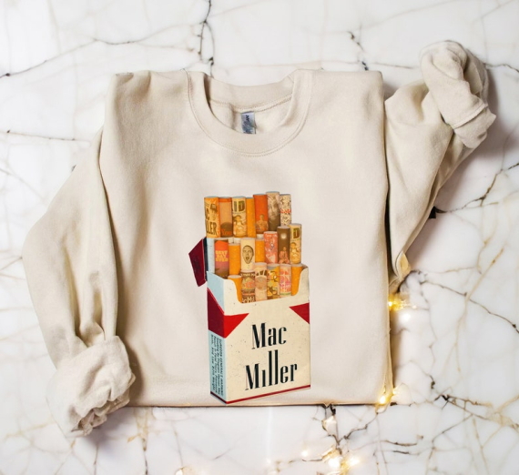Mac Miller Cigarette Box Vintage Sweatshirt 90s Mac Miller Merch Hoodie Tshirt, Hoodie, Sweatshirt NNA