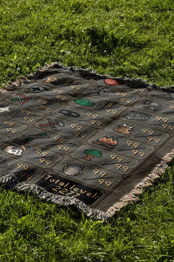 Runescape Hand Woven Blanket HG | Max Stats 2277 Tapestry Throw | Meme poison