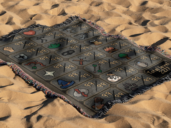 Runescape Hand Woven Blanket HG | Max Stats 2277 Tapestry Throw | Meme poison