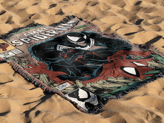 Spider-Man Hand Woven Blanket HG | Comic Tapestry Throw | Marvel Venom