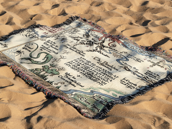 Lord Of The Rings Thorin's Woven Blanket HG | Bilbo Baggins Tapestry Throw | Lotr poison