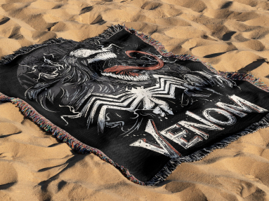 Venom Hand Cozy Woven Blanket HG | Spiderman Marvel Tapestry Throw | Suitable As Snuggle Blanket Or Woven Wall Hanging