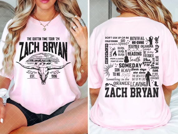 Quittin' Time Tour Zach Bryan 2024 Tour  Country Music, Concert Comfort Colors Or Gildan Hoodie Tshirt, Hoodie, Sweatshirt HG