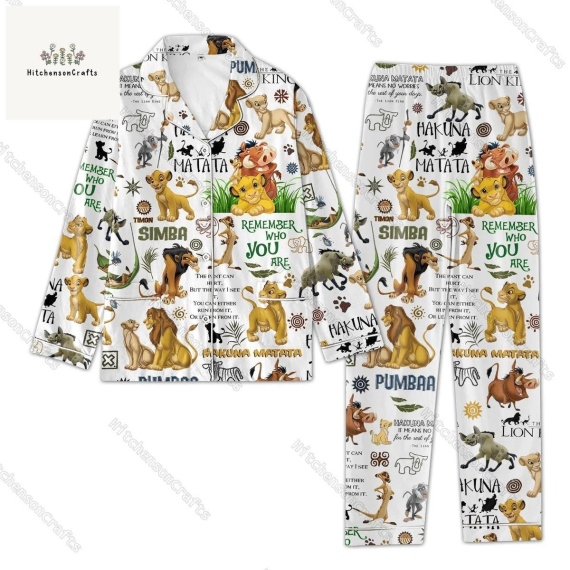 Lion King Long Sleeve Or Short Sleeve Pyjama Pajamas Set Set with Pants HG Disney Matching Pajamas Simba Nala Timon Pumbaa Scar Rafiki Pajamas Christmas Pajamas Family Movie Lover Gift