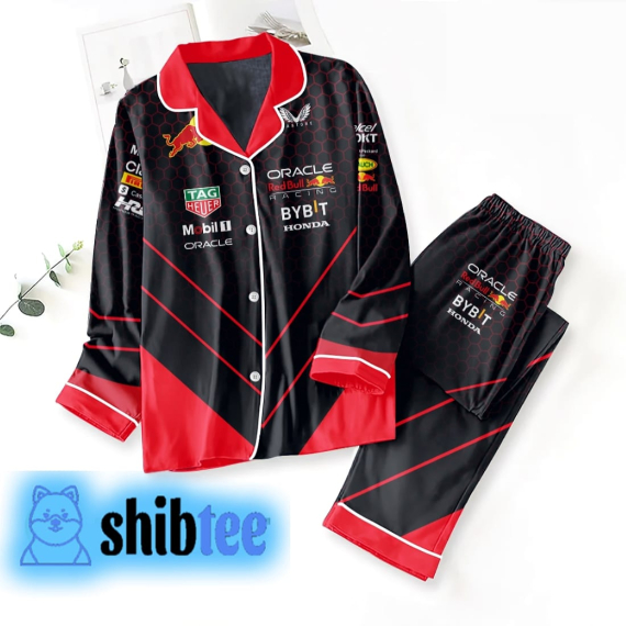 Red Bull Racing F1 Button Down Pajamas Set Christmas Gifts HG