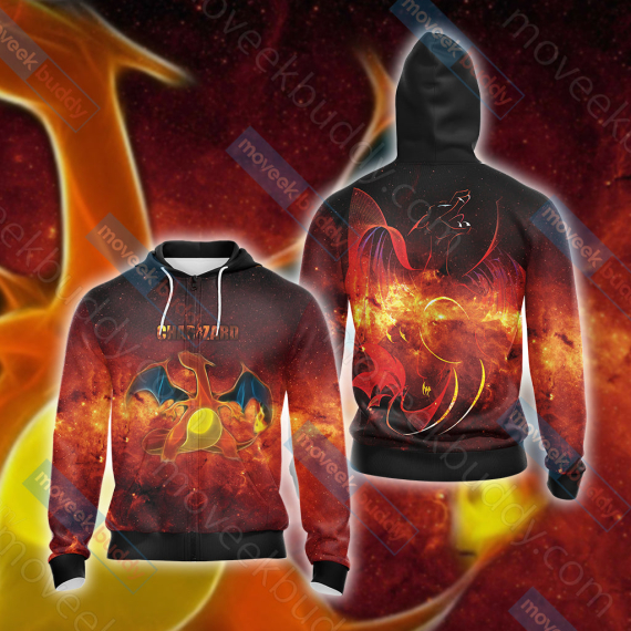 Pokemon Charizard Unisex 3D Printed T-shirt Hoodie Zipper Hoodie, Aldult Kid Gift Shirt NVA