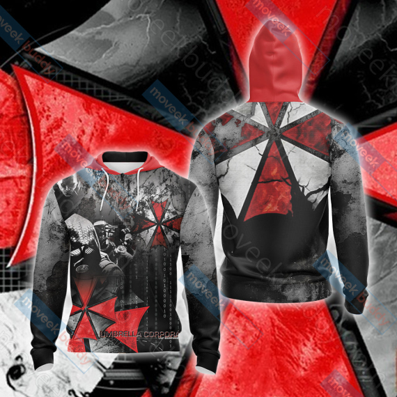 Resident Evil Umbrella Corp Unisex 3D Printed T-shirt Hoodie Zipper Hoodie, Aldult Kid Gift Shirt NVA